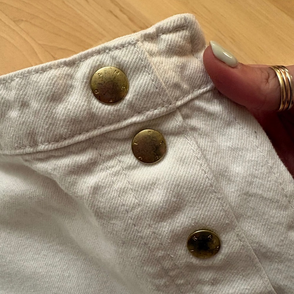 FRAME White The Sailor Snap High-Rise Denim Shorts Size 32‎ - Picture 5 of 11